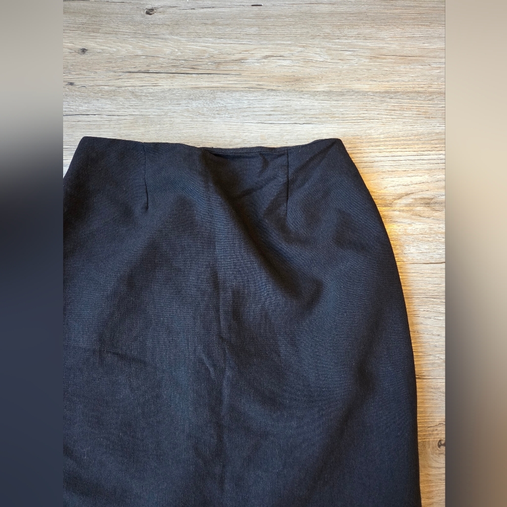 Vintage Johnny Dexter Black Fringe Skirt 90s 80s Y2k Size 8 - Picture 2 of 11